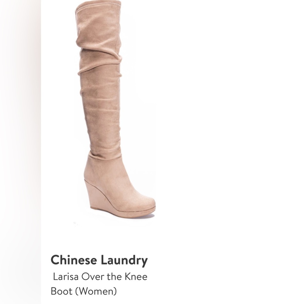 Chinese Laundry over the knee wedge boots